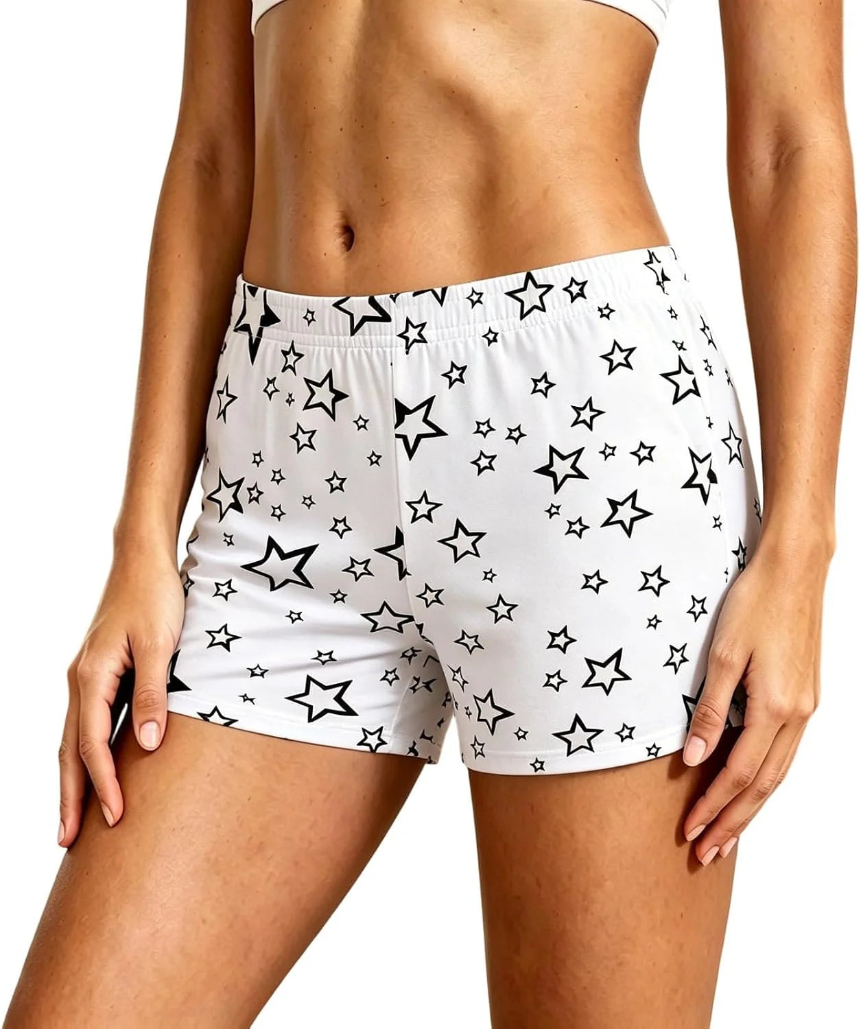 Women's Boyshorts Underwear Cute Stars Print Boxer Briefs Full Coverage Lounge Bottom Breathable Panties