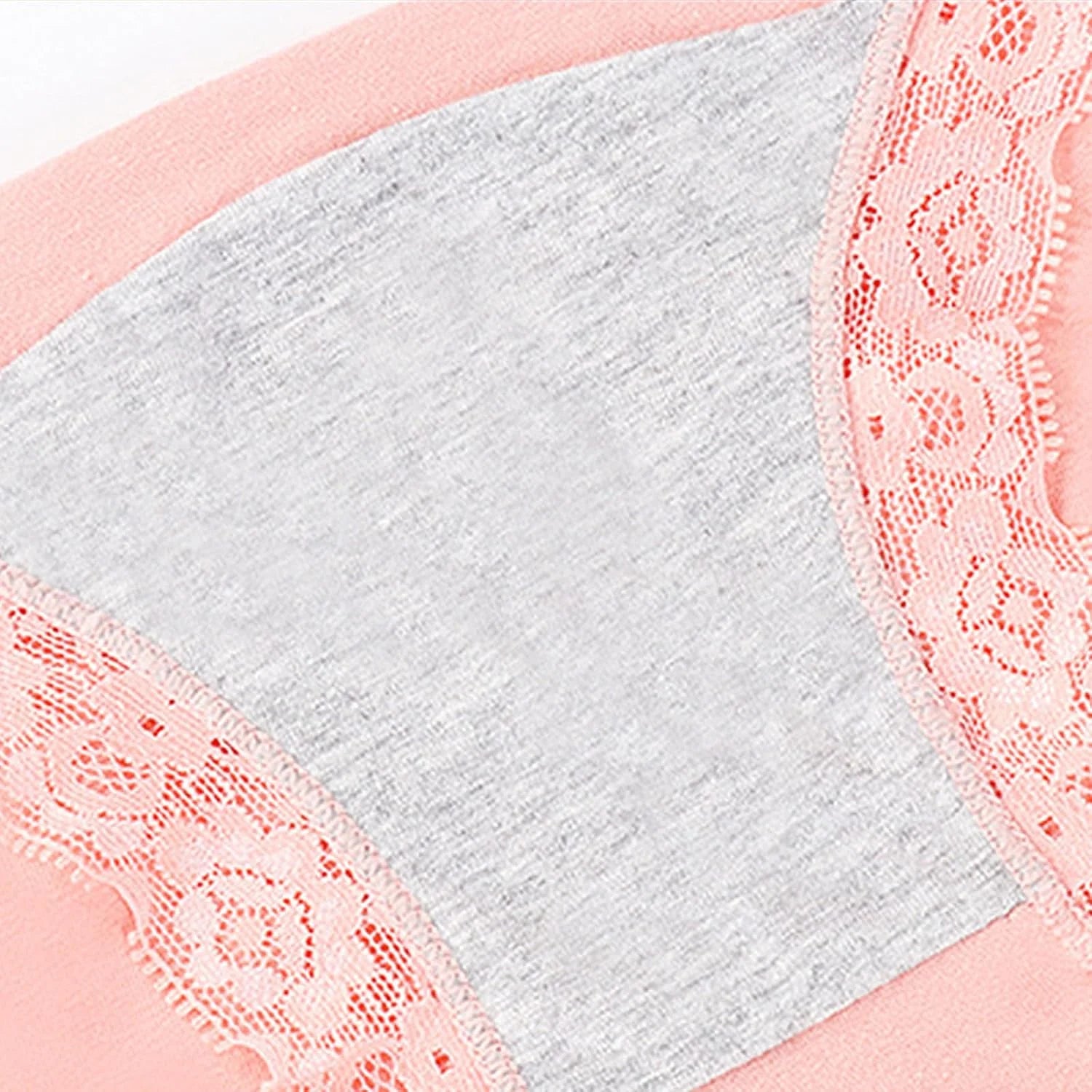 Mid Waist Lace Trim Cotton Briefs for Women Comfort Underwear