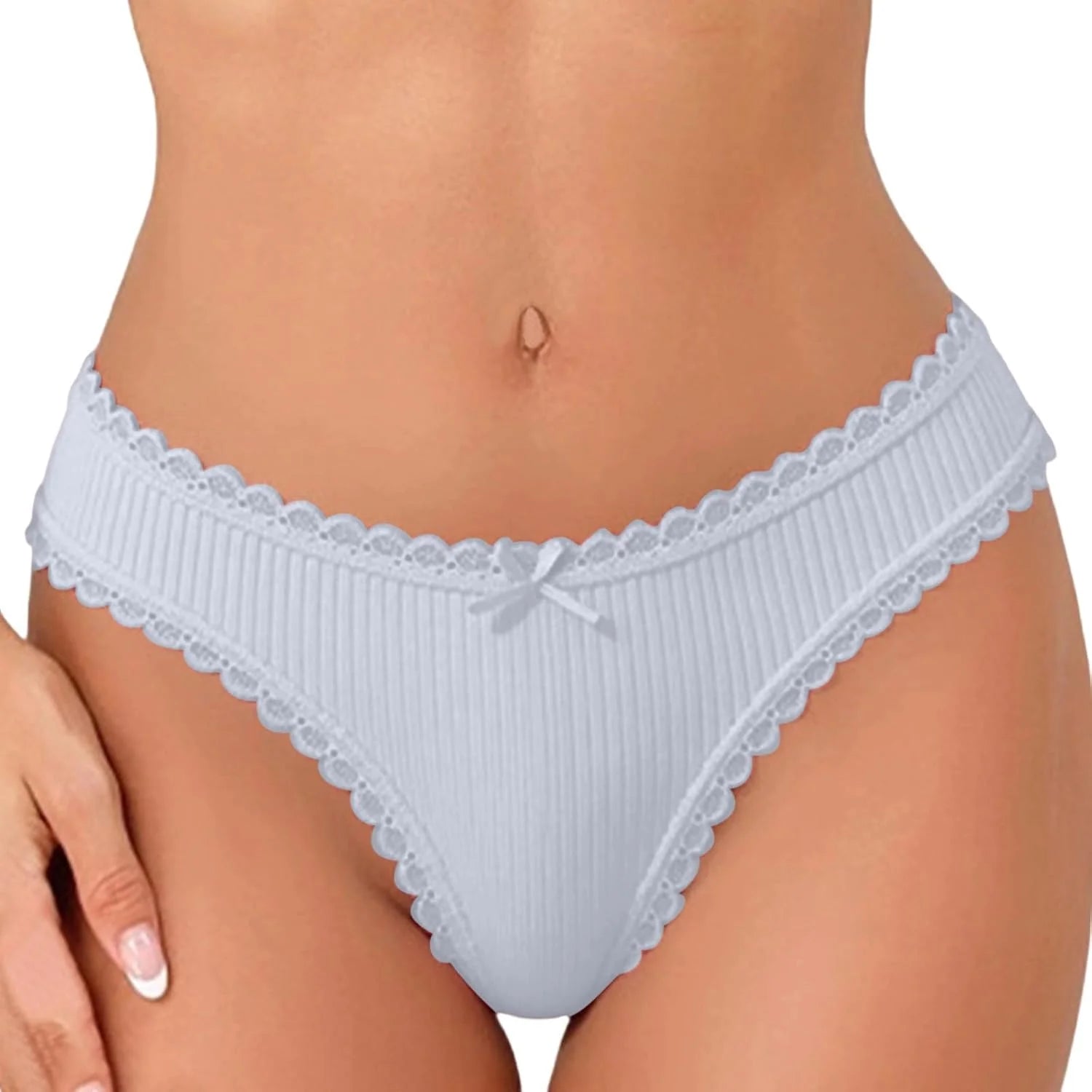 Lace Trim Low Waist Panties for Women Breathable Sexy Underwear