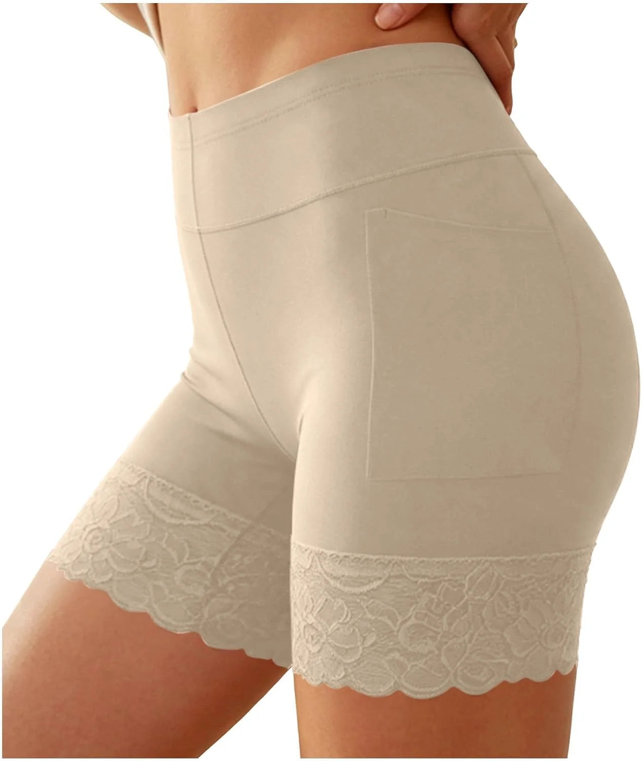 Womens Lace Hem Boyshort Panties Seamless Butt Lifting Underwear