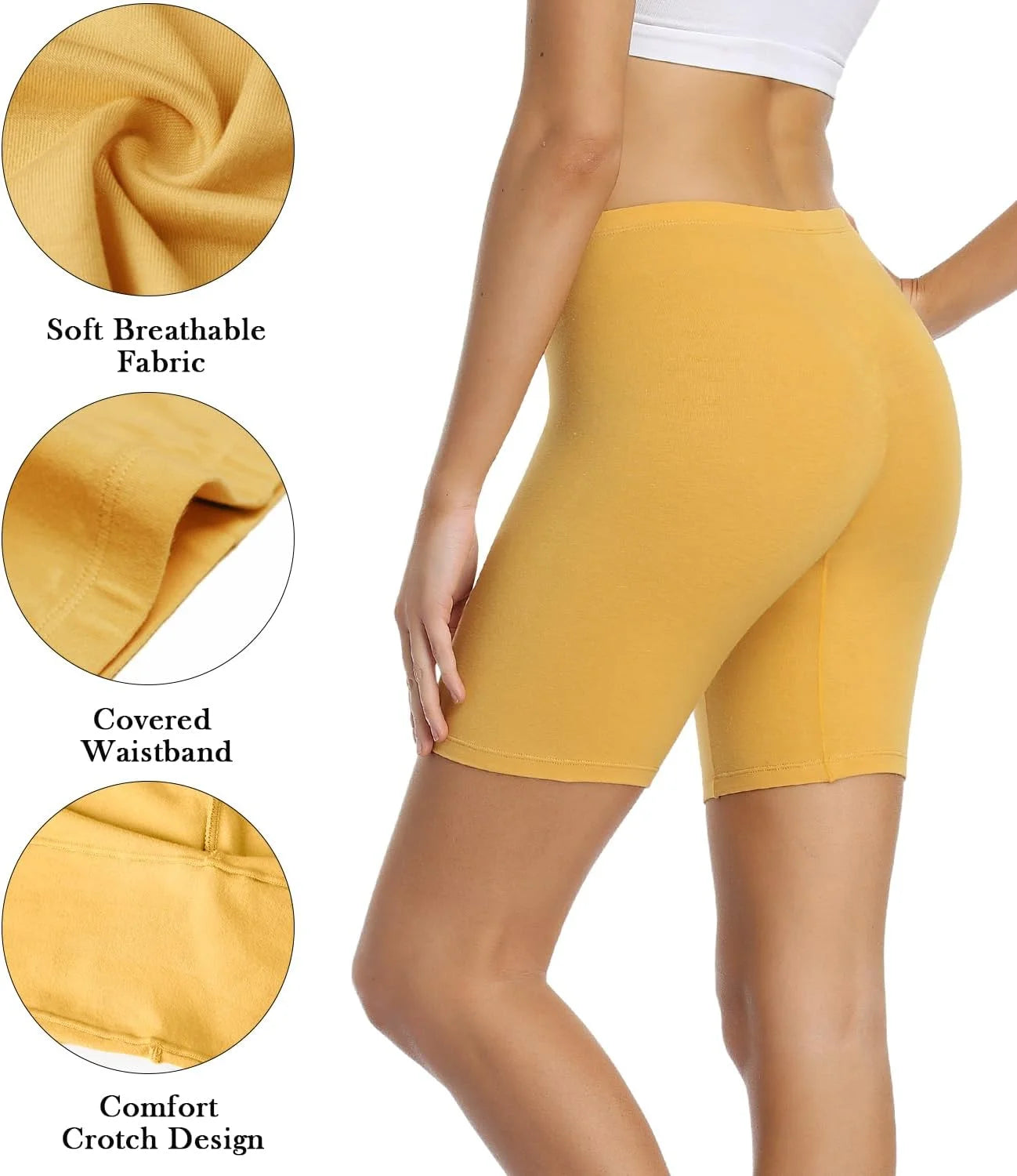 wirarpa Women's Cotton Boy Shorts Underwear Anti Chafing Soft Biker Short Plus Boy Shorts Panties 4 Pack