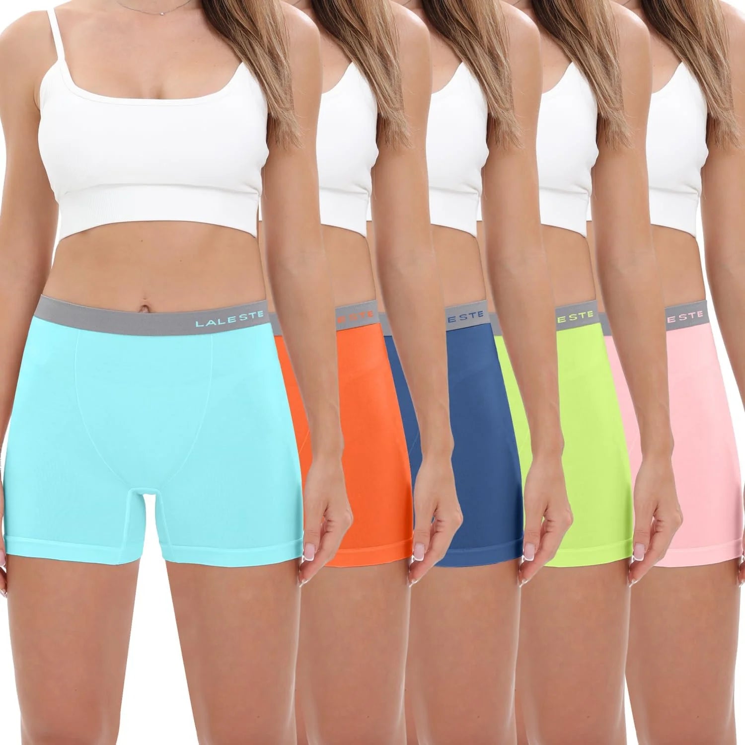LALESTE Women's Cotton Boxer Briefs, 3-Inch Inseam, Full Coverage, 5 Pack
