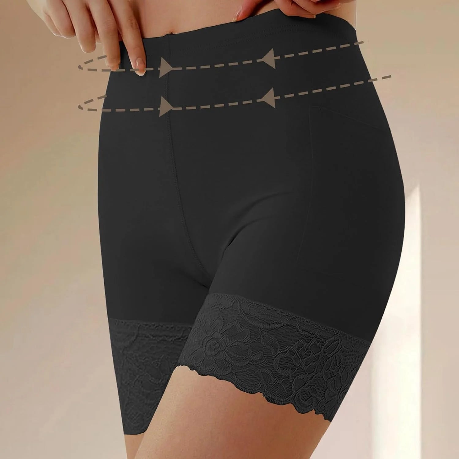 Women's Lace Patchwork Shapewear Shorts - Tummy Control High Waisted Body Shaper Slimming Underwear Boxer Briefs