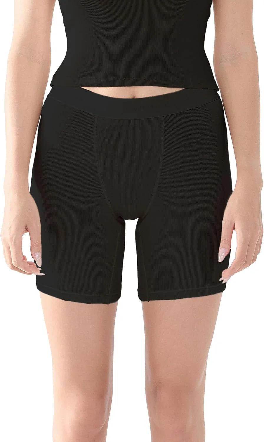 Comfneat Women's Boxer Cotton Rib Fabric with Spandex Boyshorts