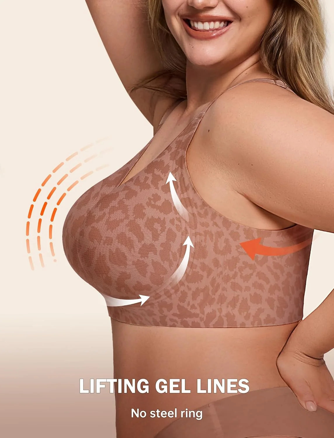 LetsJoli Jelly Bras for Women No Underwire Plus Size Push Up Supportive