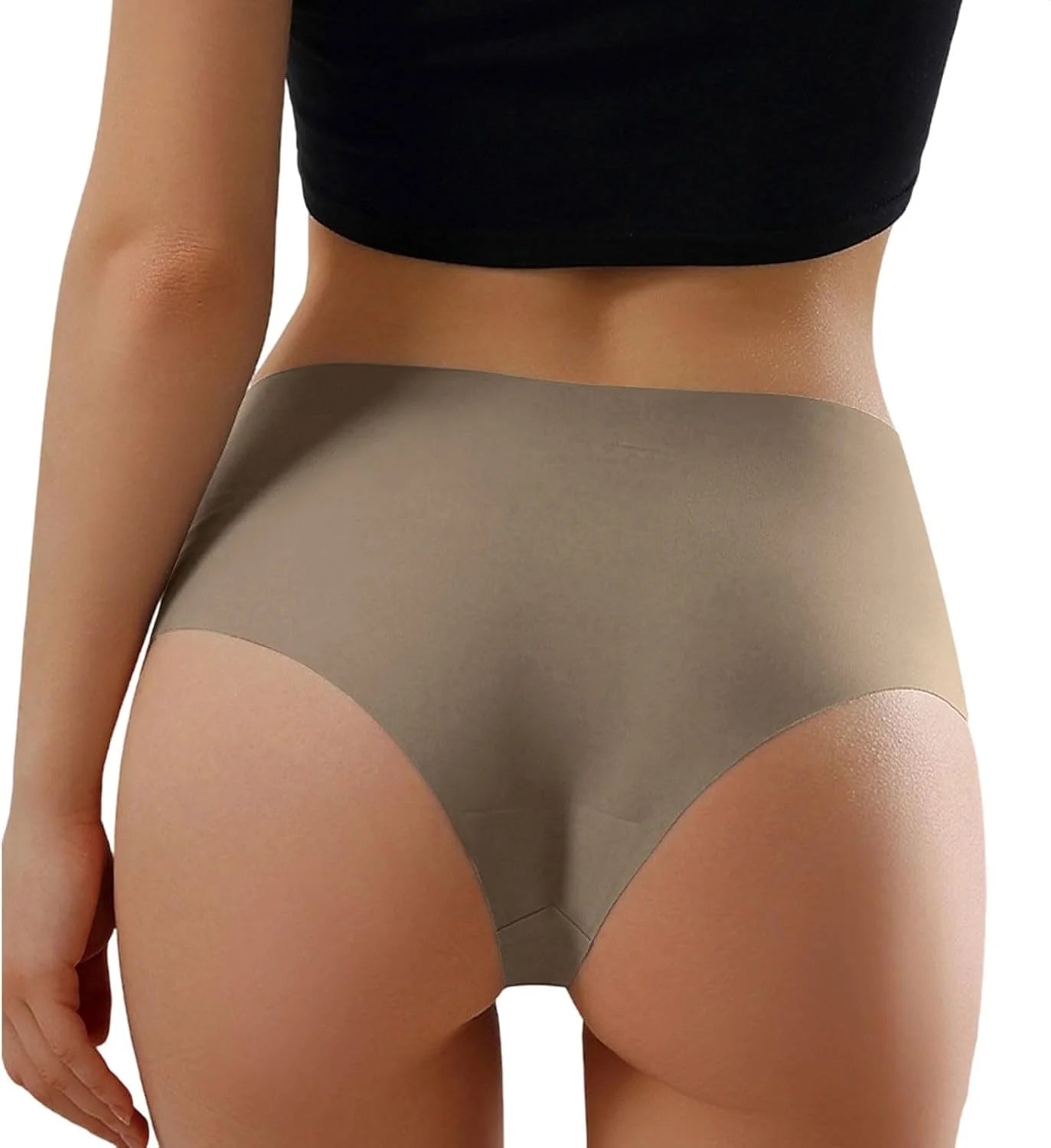 Plus Size High Waist Seamless Briefs for Women Stretch Underwear