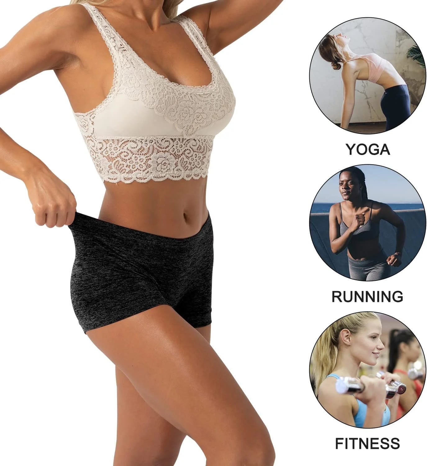 R RUXIA Women's Boyshorts Underwear Seamless Boy Shorts Panties Soft Stretch Boxer Briefs 5 Packs(Regular & Plus Size)