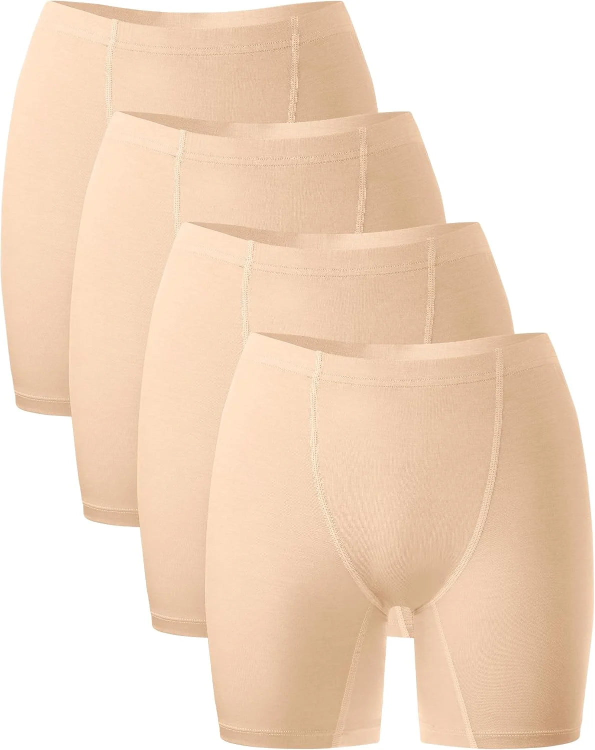 BAMBOO COOL Womens Boyshorts Underwear Boxer Briefs No Ride Up 4 Pack