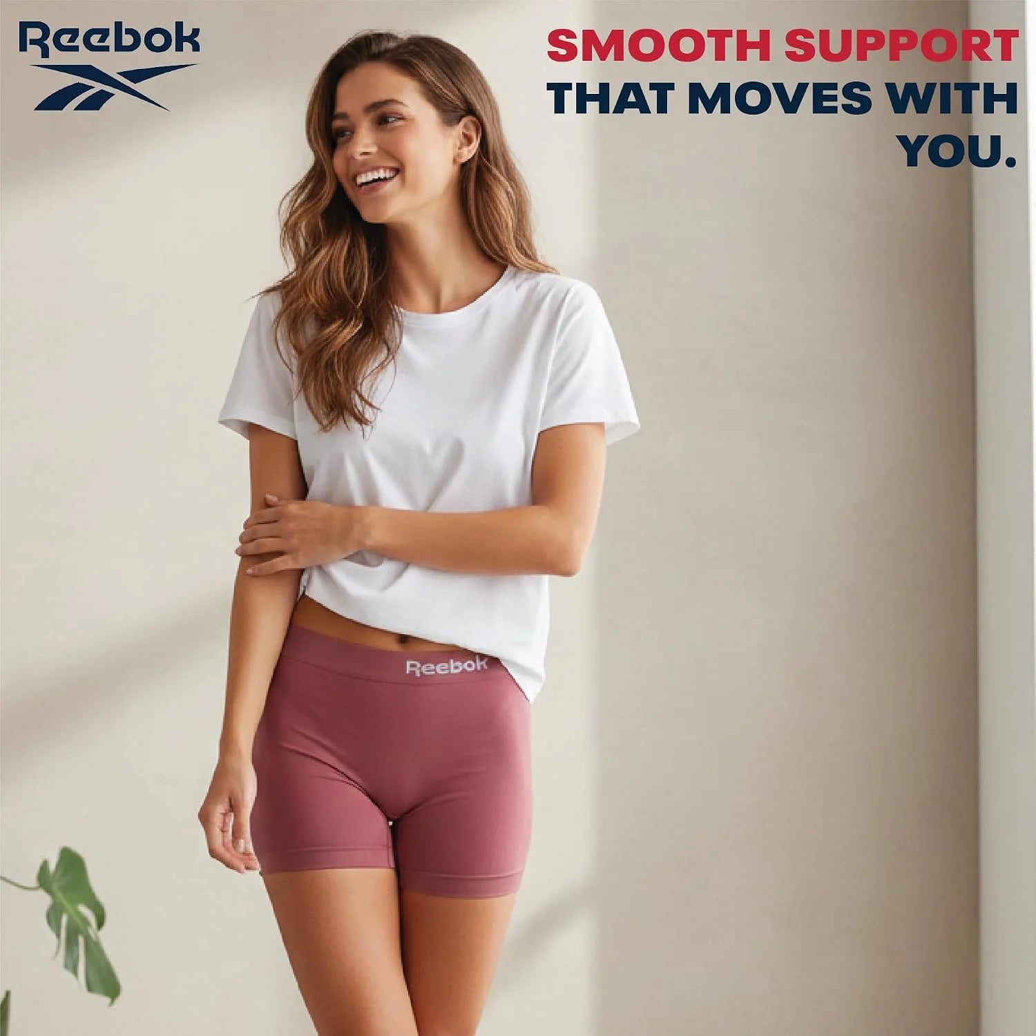 Reebok Womens Boyshorts 3 Pack Long Leg Performance Underwear 6" Inseam