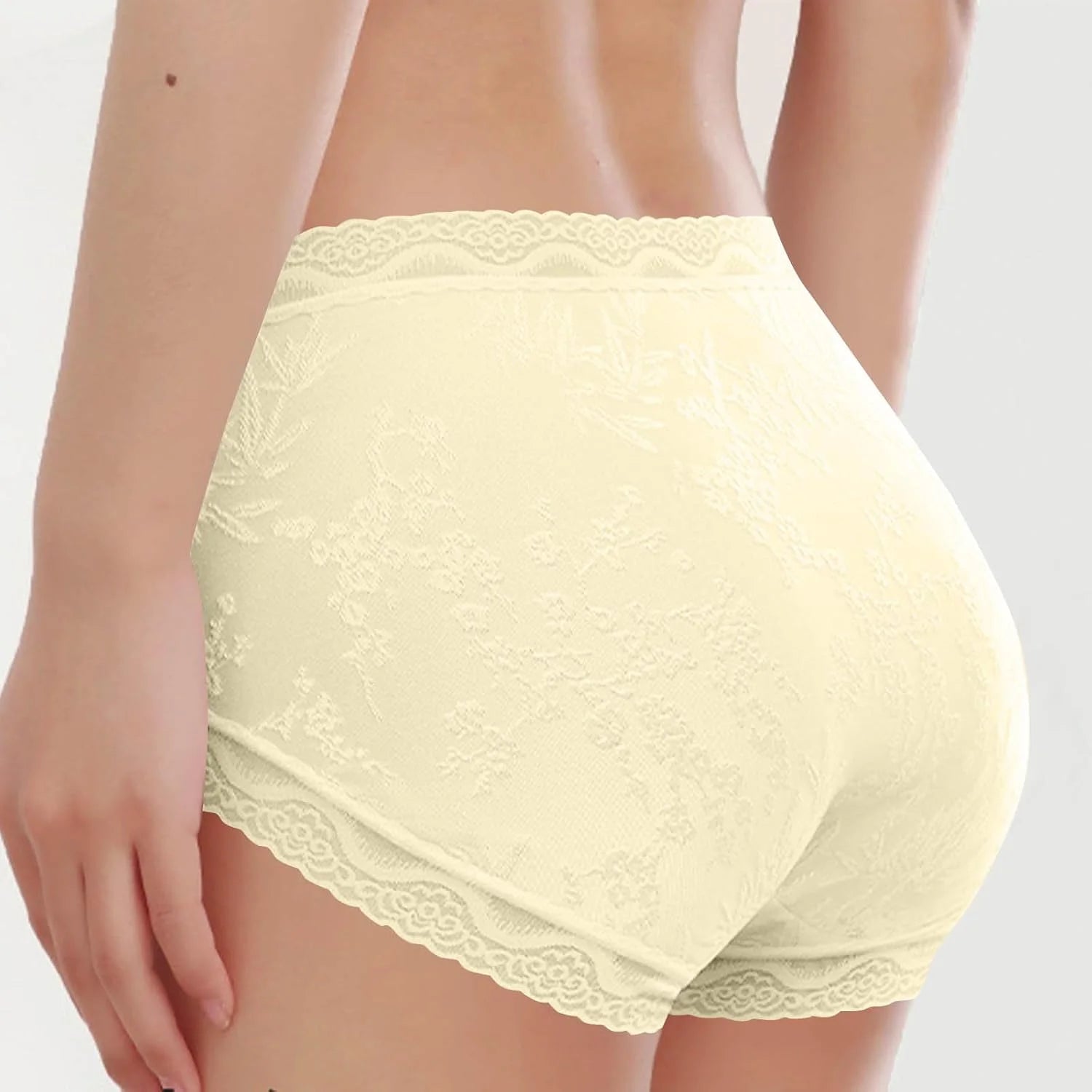 Lace Trim Mid Waist Soft Underwear for Women Comfort Daily Briefs