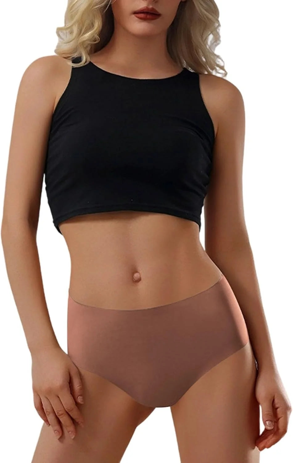 Plus Size High Waist Seamless Briefs for Women Stretch Underwear