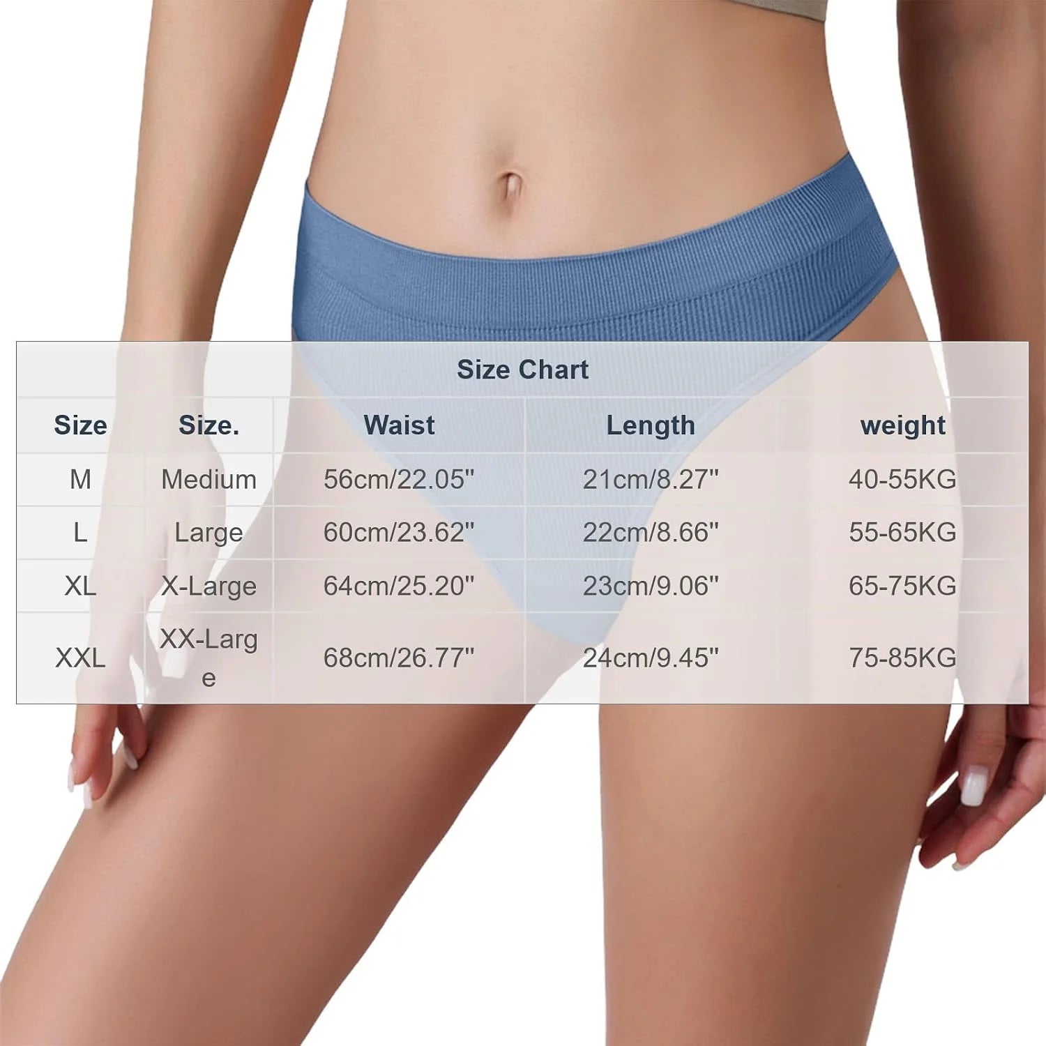 Womens Ribbed Seamless Thong High Waisted Brief Underwear