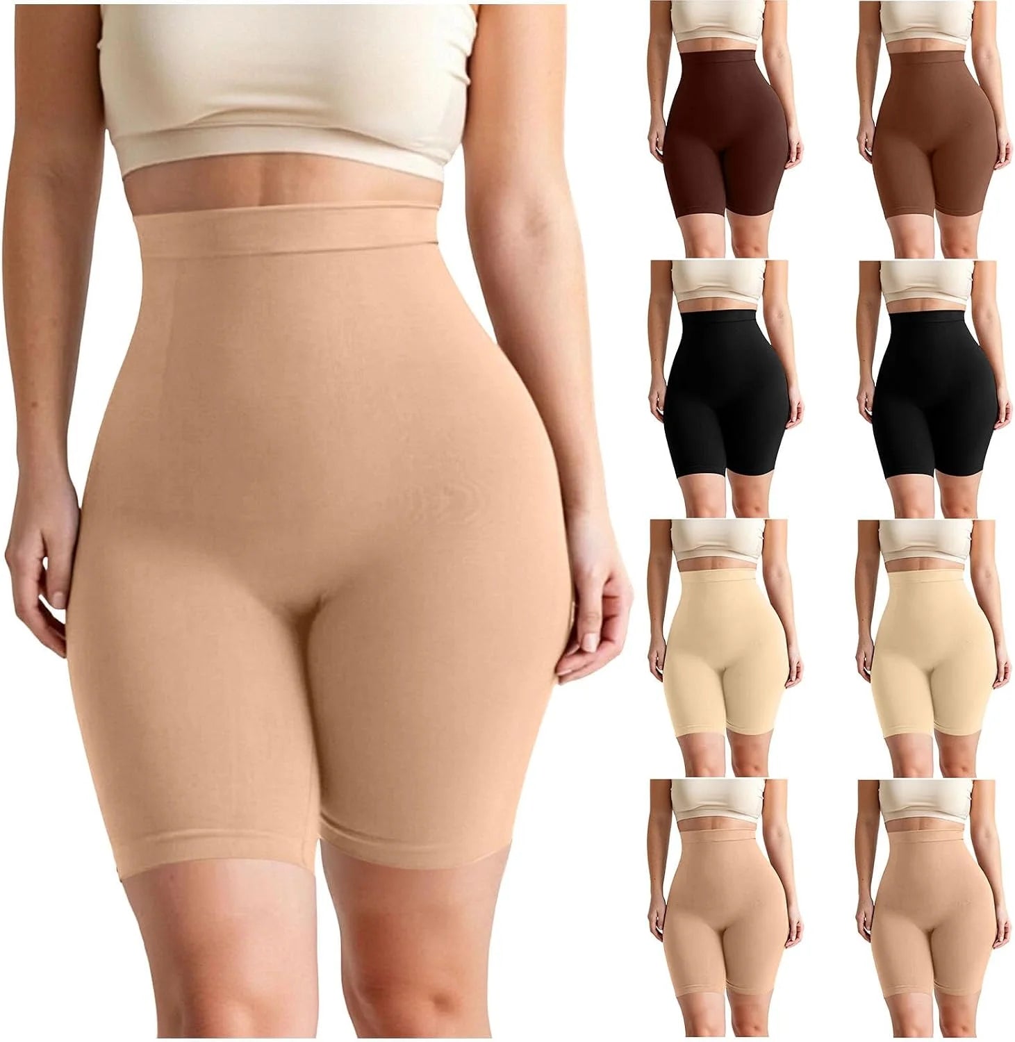 Womens High Waisted Shapewear Shorts Seamless Butt Lifting Brief