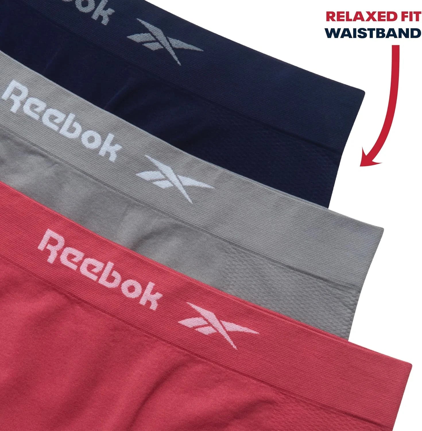 Reebok Womens Boyshorts 3 Pack Long Leg Performance Underwear 6" Inseam