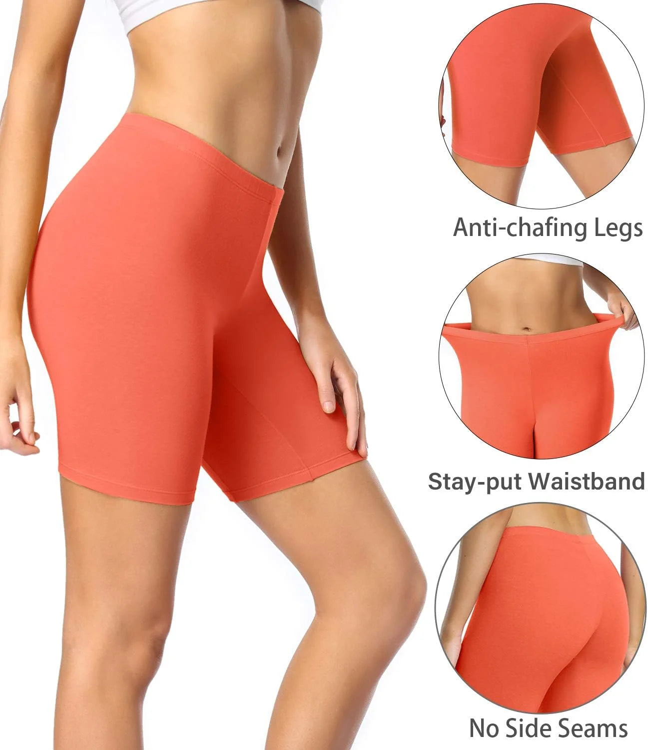 wirarpa Women's Cotton Boy Shorts Underwear Anti Chafing Soft Biker Short Plus Boy Shorts Panties 4 Pack