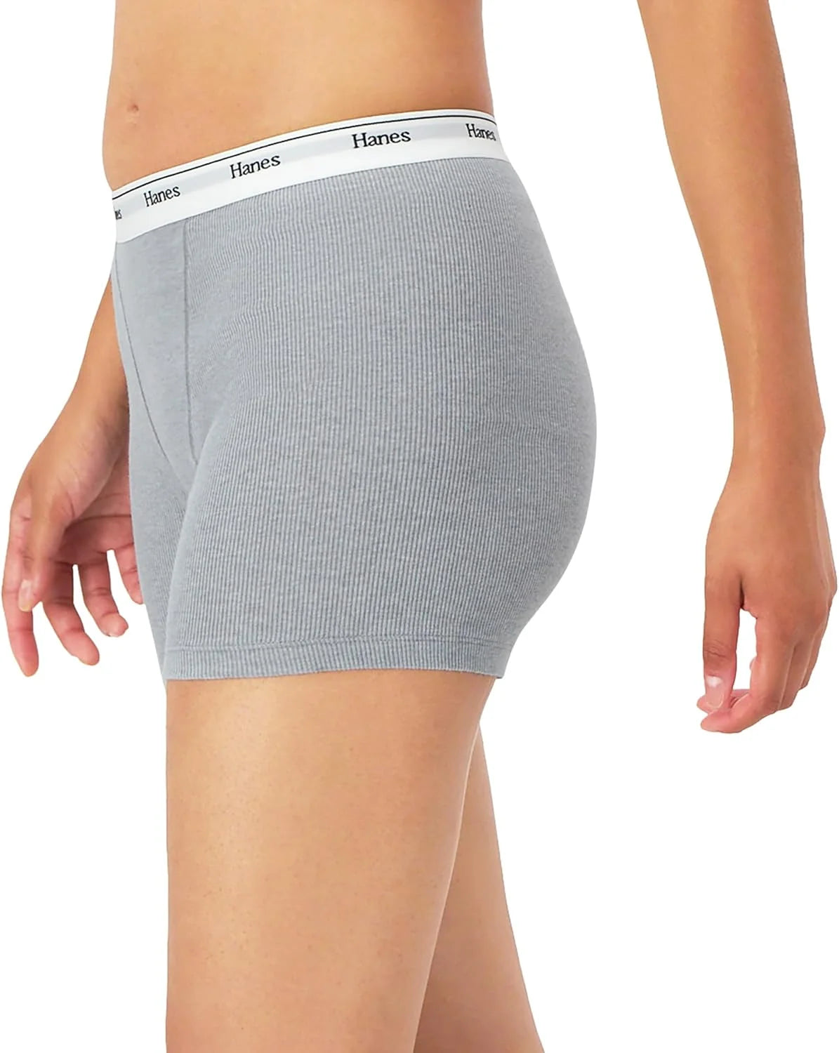Hanes Originals Women’s Mid-Thigh Boxer Brief Pack, Stretch Cotton Underwear, 4-Pack