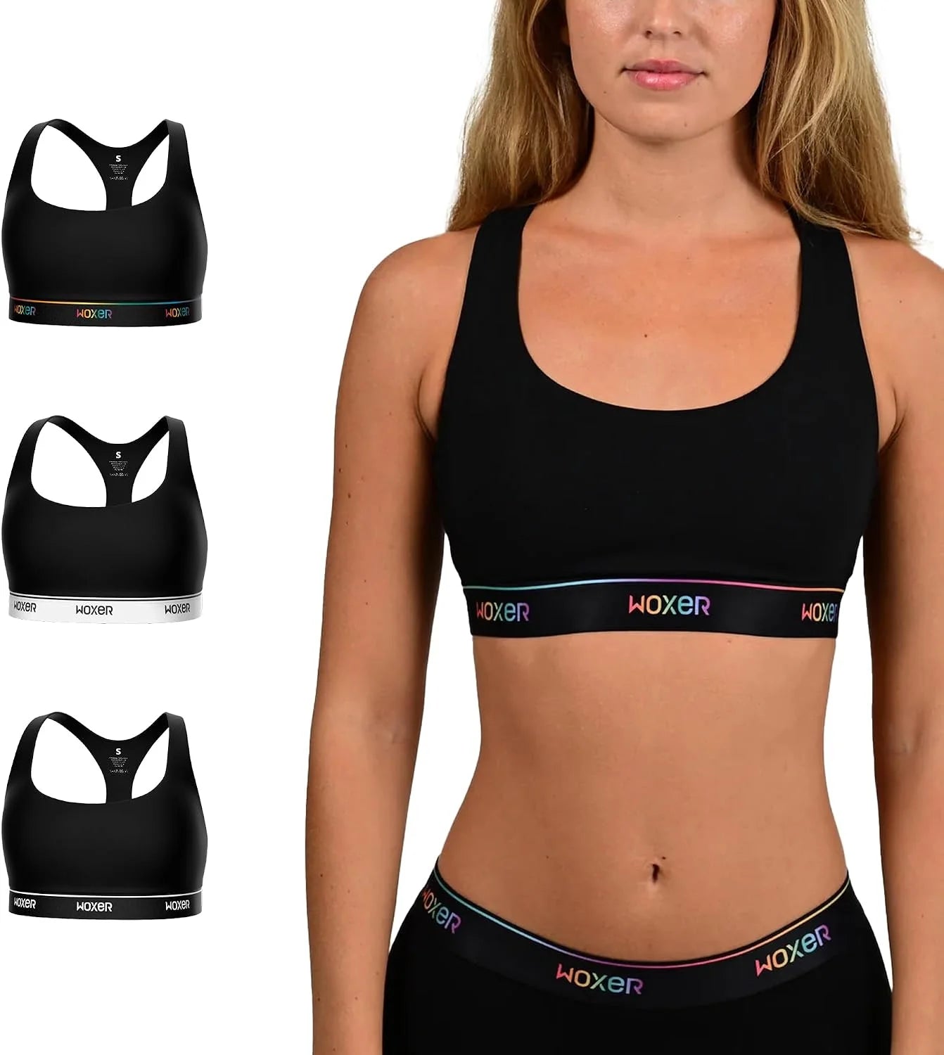 Woxer Boss Bralette for Women – Wireless, Seamless Racerback – Modal Sports Bra, Lounge, Sleep Bralette, Wireless Bra