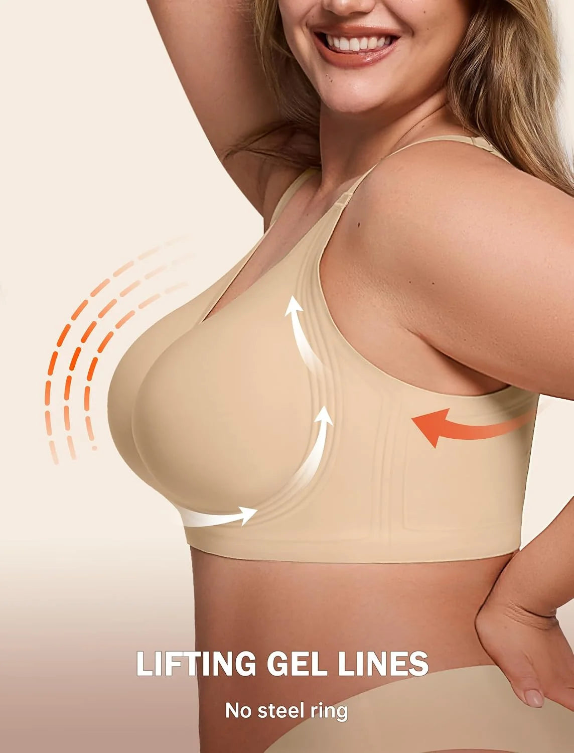 LetsJoli Jelly Bras for Women No Underwire Plus Size Push Up Supportive