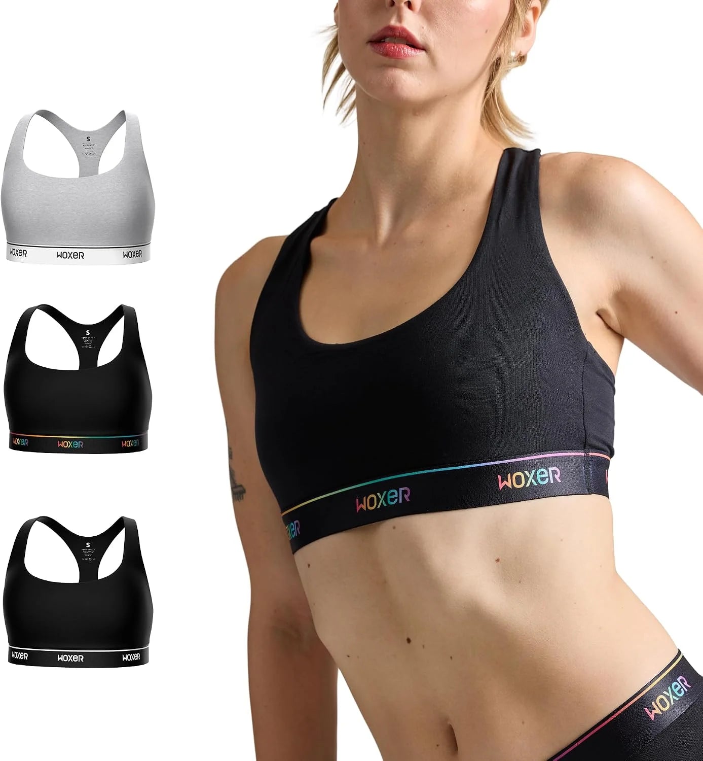 Woxer Boss Bralette for Women – Wireless, Seamless Racerback – Modal Sports Bra, Lounge, Sleep Bralette, Wireless Bra