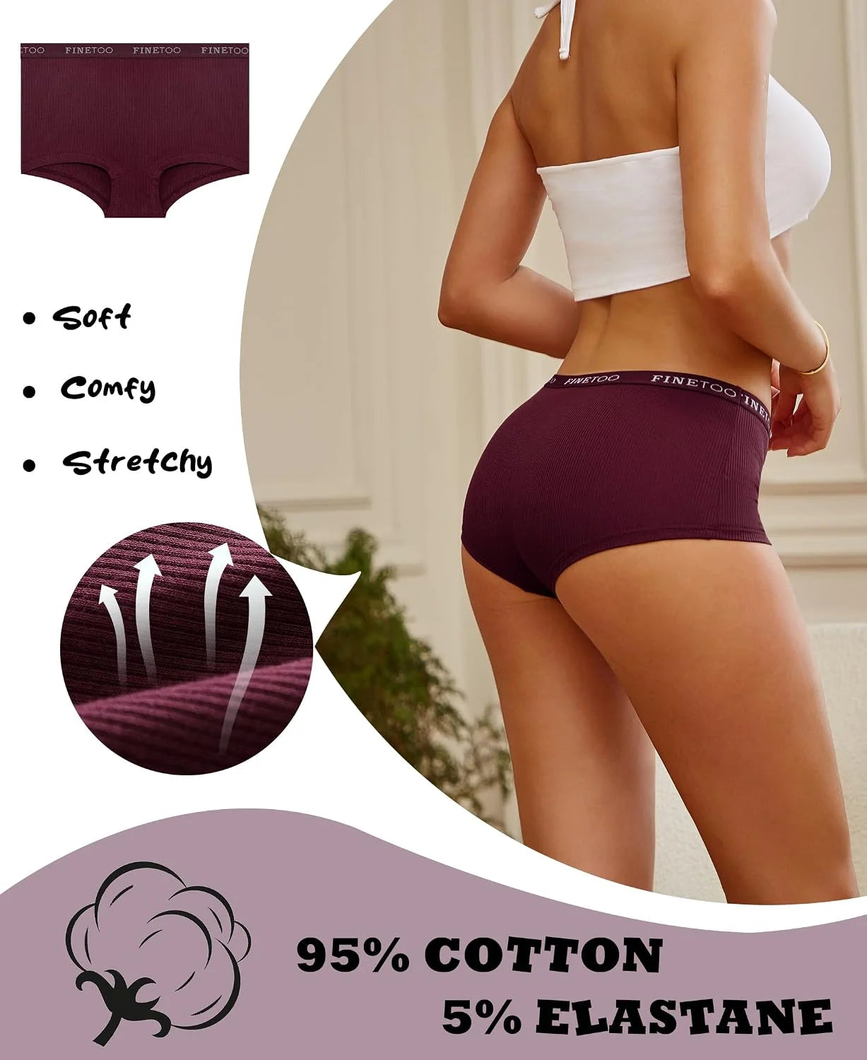Cotton Boyshort Underwear for Women Boxer Briefs Ladies BoyShorts Panties