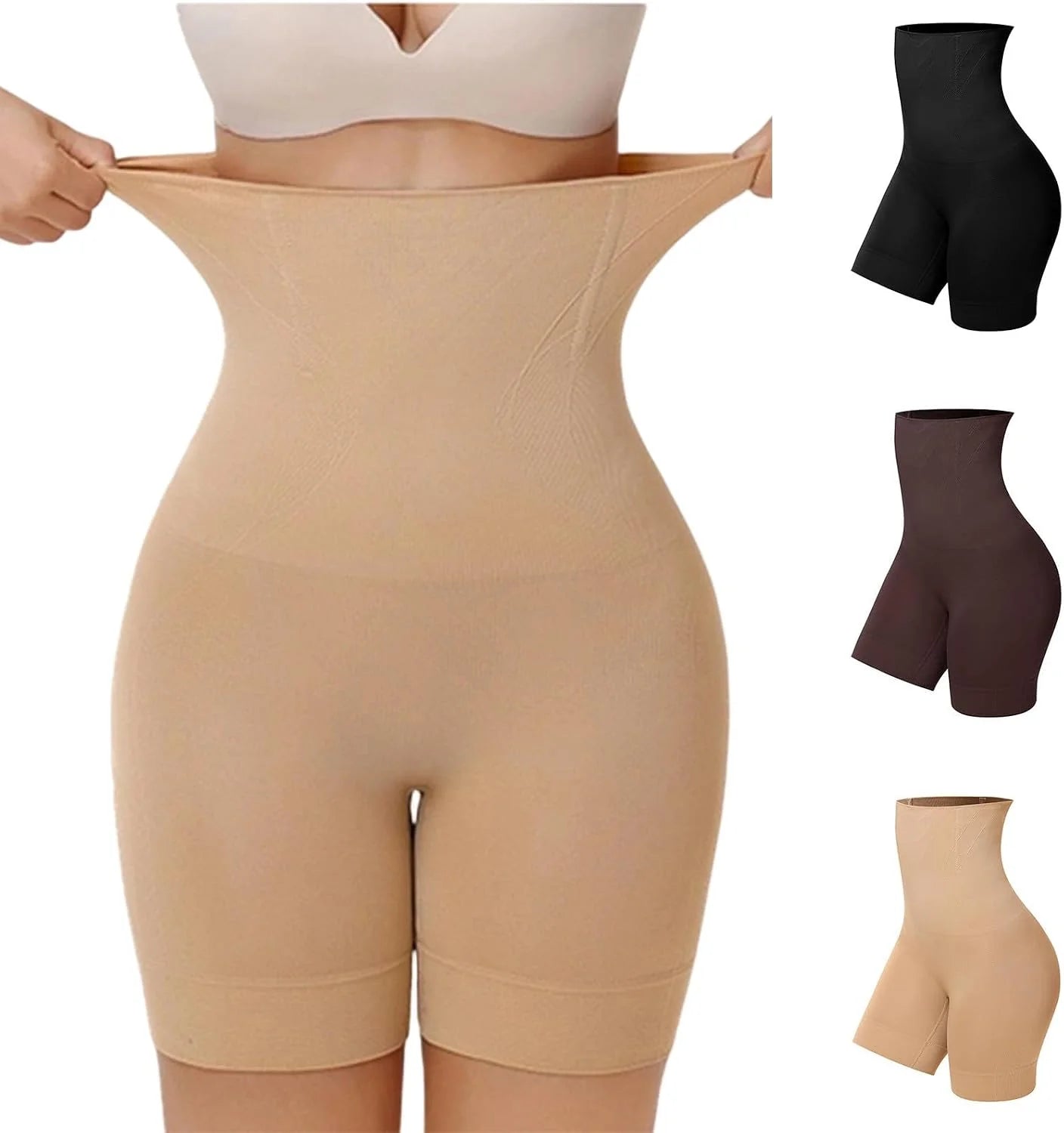 HGps8w Women's Tummy Control Shapewear Shorts - Seamless High Waisted Body Shaper Slimming Underwear Boxer Briefs