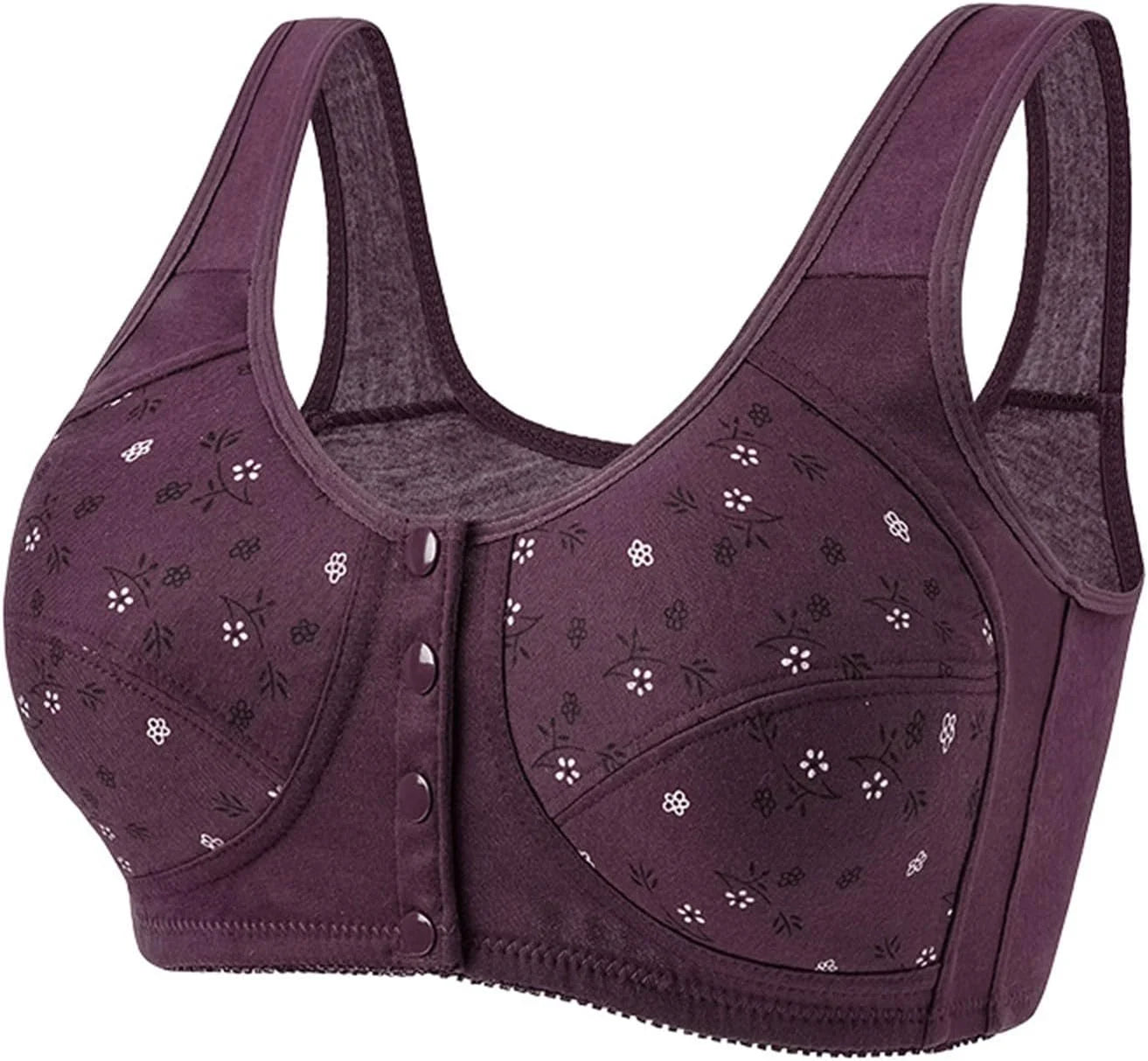 Daisy Bras for Older Women Front Button Close Convenient Everyday Bra 2025 New Comfortable No Underwire Gathering Bra