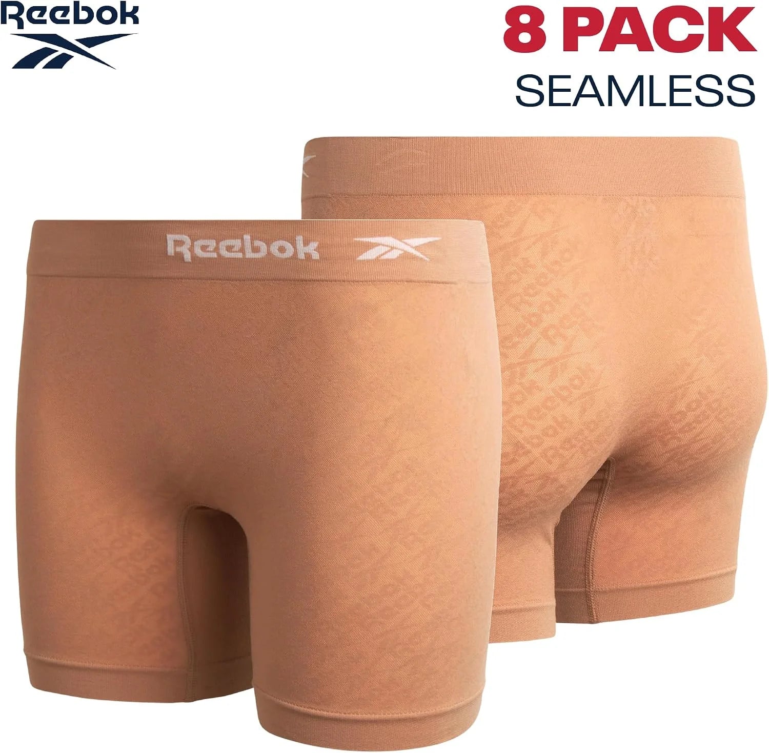 Reebok Womens Boyshorts 8 Pack 6'' Inseam Long Leg Performance Underwear