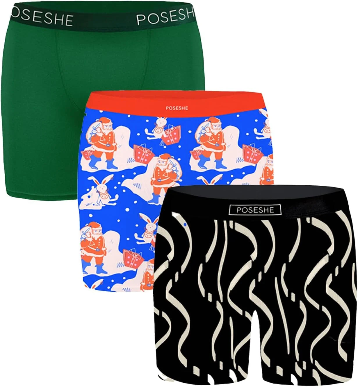 POSESHE Womens Boy Shorts Underwear Boxer Briefs MicroModal 6" Inseam, S-5X