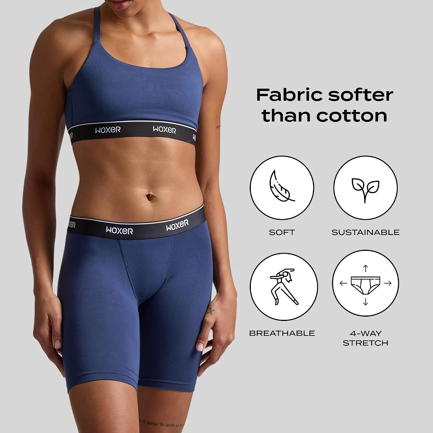 Woxer Womens Boxers - Biker 9" Boy Shorts Underwear for Women, Modal Boxer Briefs, Chafe Free, Womens Underwear