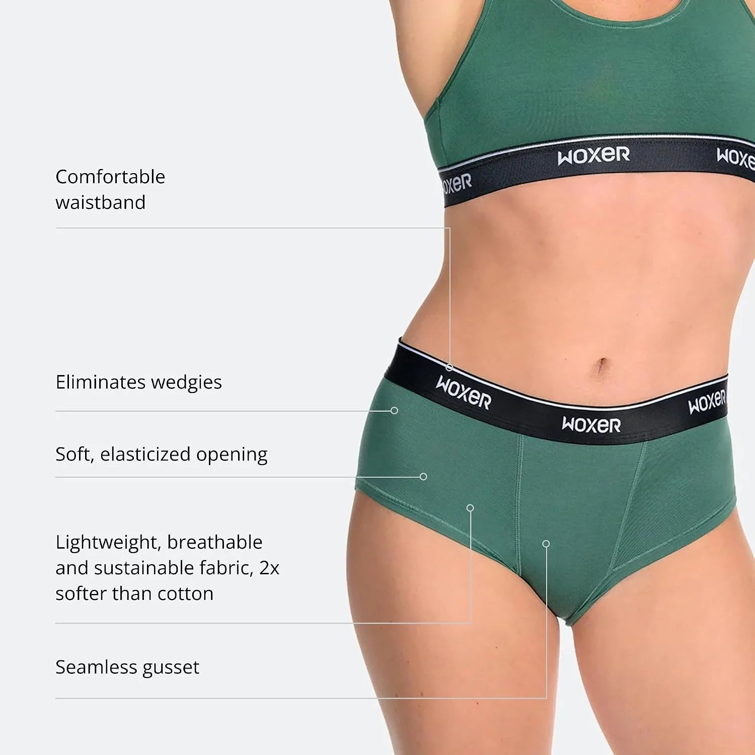 Woxer Women’s Classic Seamless Boyshort Panties, Soft Modal Fabric with No Roll Inseam, Chafe-Free, Breathable Design