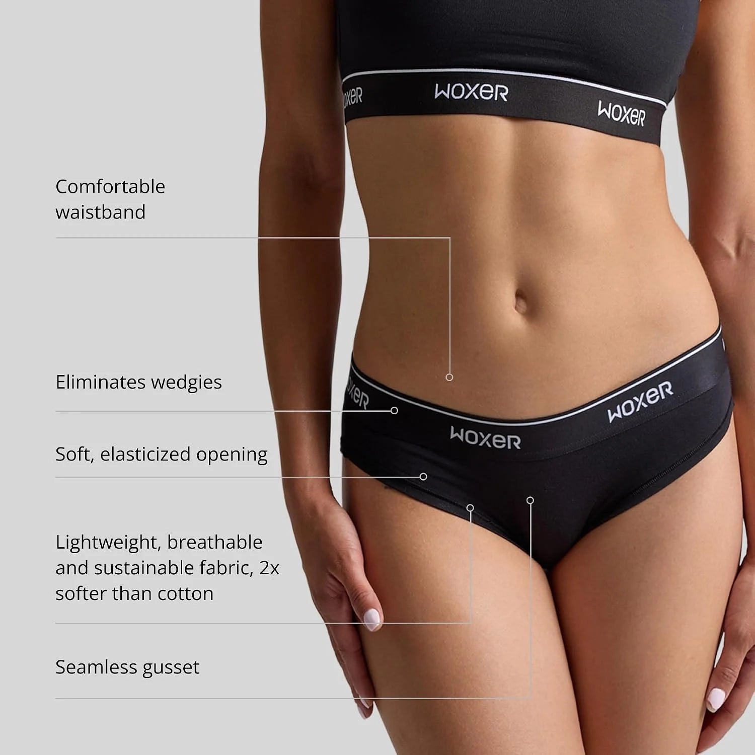 Woxer Women’s Seamless Bikini Underwear – Soft Modal, Chafe-Free, Moisture-Wicking Bikini Style Panties –Tag-Free Design