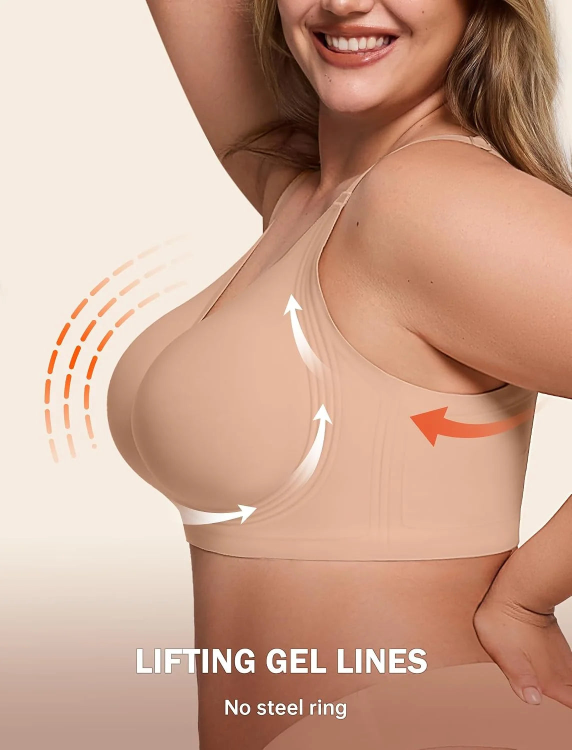 LetsJoli Jelly Bras for Women No Underwire Plus Size Push Up Supportive