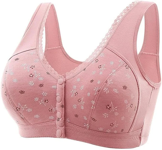 Daisy Bras for Older Women Front Button Close Convenient Everyday Bra 2025 New Comfortable No Underwire Gathering Bra