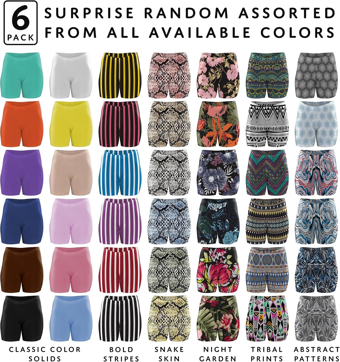 Sexy Basics Women's Ultra Soft Mini Bike Short | Spandex Workout Trunk Boxer | Multi Packs & Colors