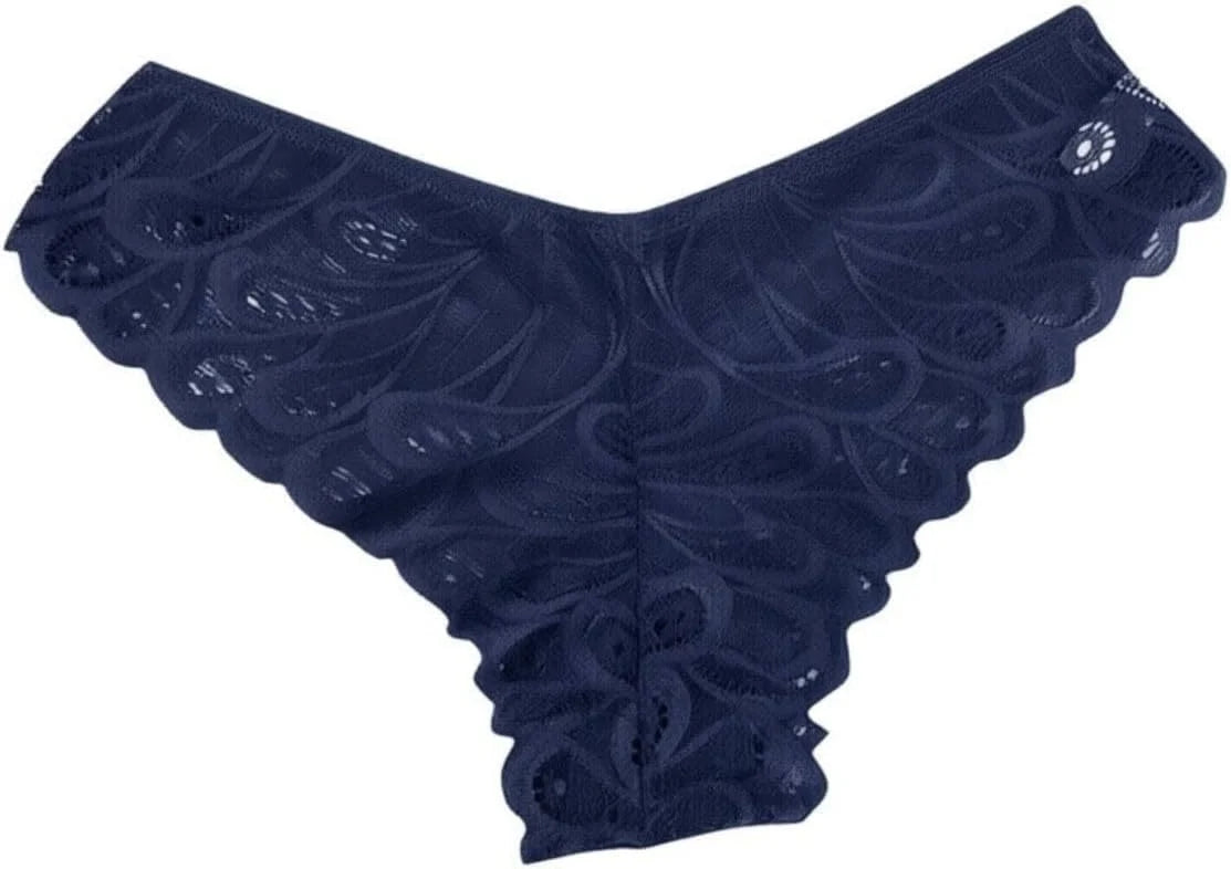 Women's 3-Pack Lace Thongs, Breathable T-Back Panties Comfort See Through G-String Underwear Briefs