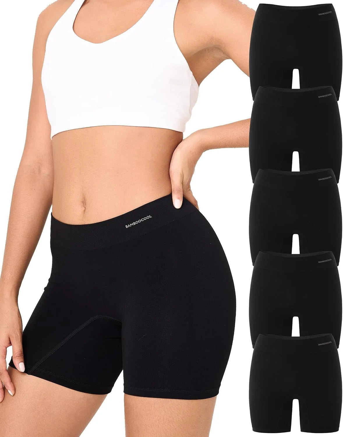 BAMBOO COOL Womens Boyshorts Underwear Anti Chafing Boxer Briefs Panties