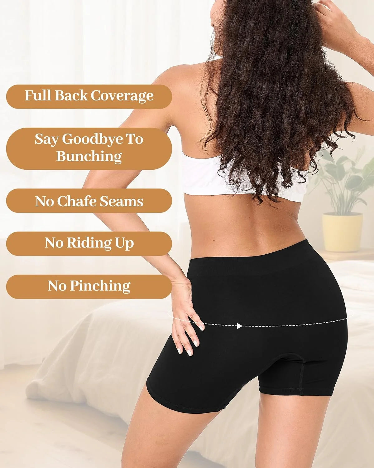 BAMBOO COOL Womens Boyshorts Underwear Anti Chafing Boxer Briefs Panties