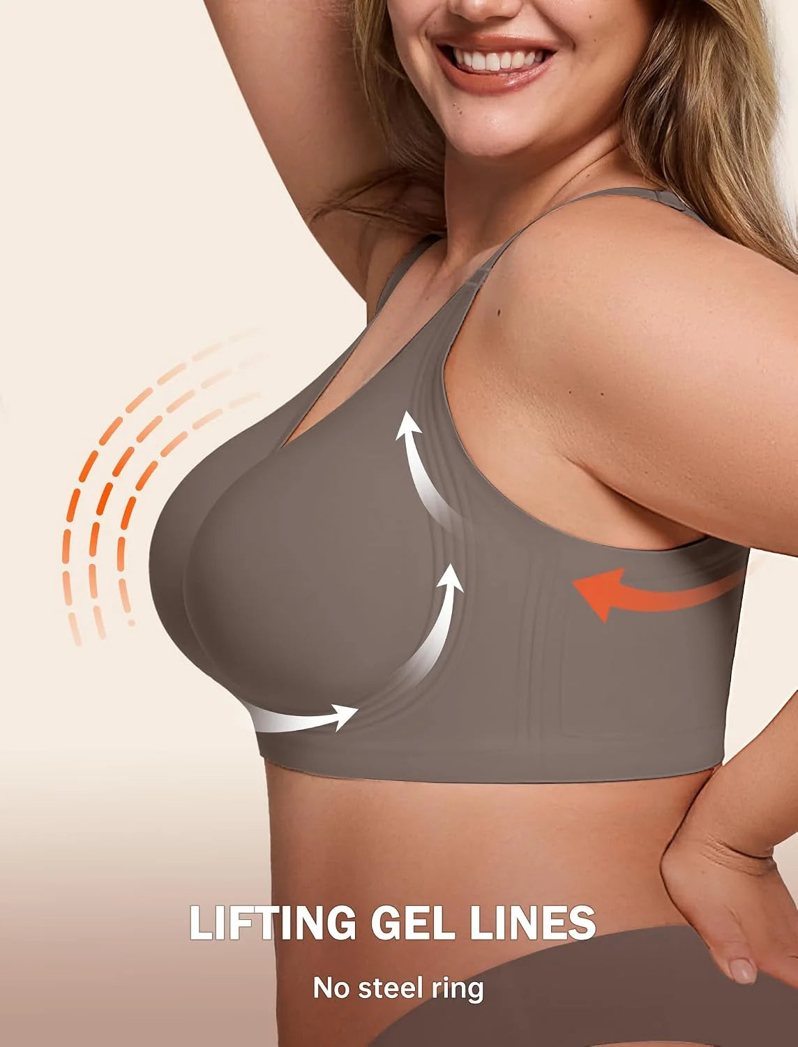 LetsJoli Jelly Bras for Women No Underwire Plus Size Push Up Supportive
