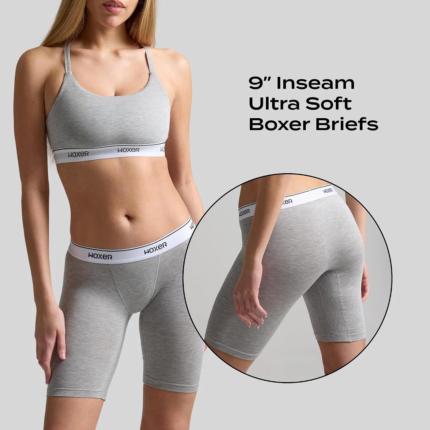 Woxer Womens Boxers - Biker 9" Boy Shorts Underwear for Women, Modal Boxer Briefs, Chafe Free, Womens Underwear