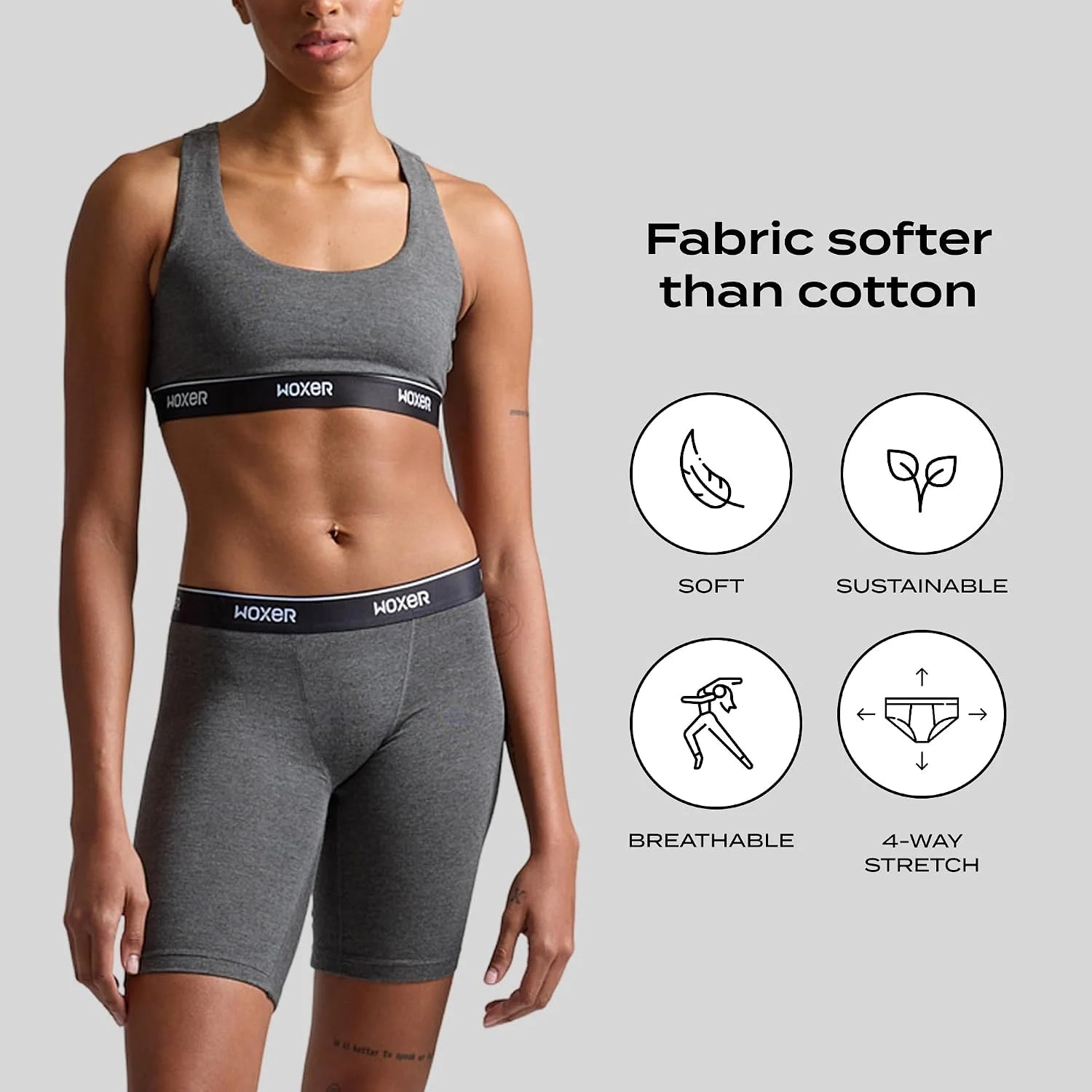 Woxer Womens Boxers - Biker 9" Boy Shorts Underwear for Women, Modal Boxer Briefs, Chafe Free, Womens Underwear
