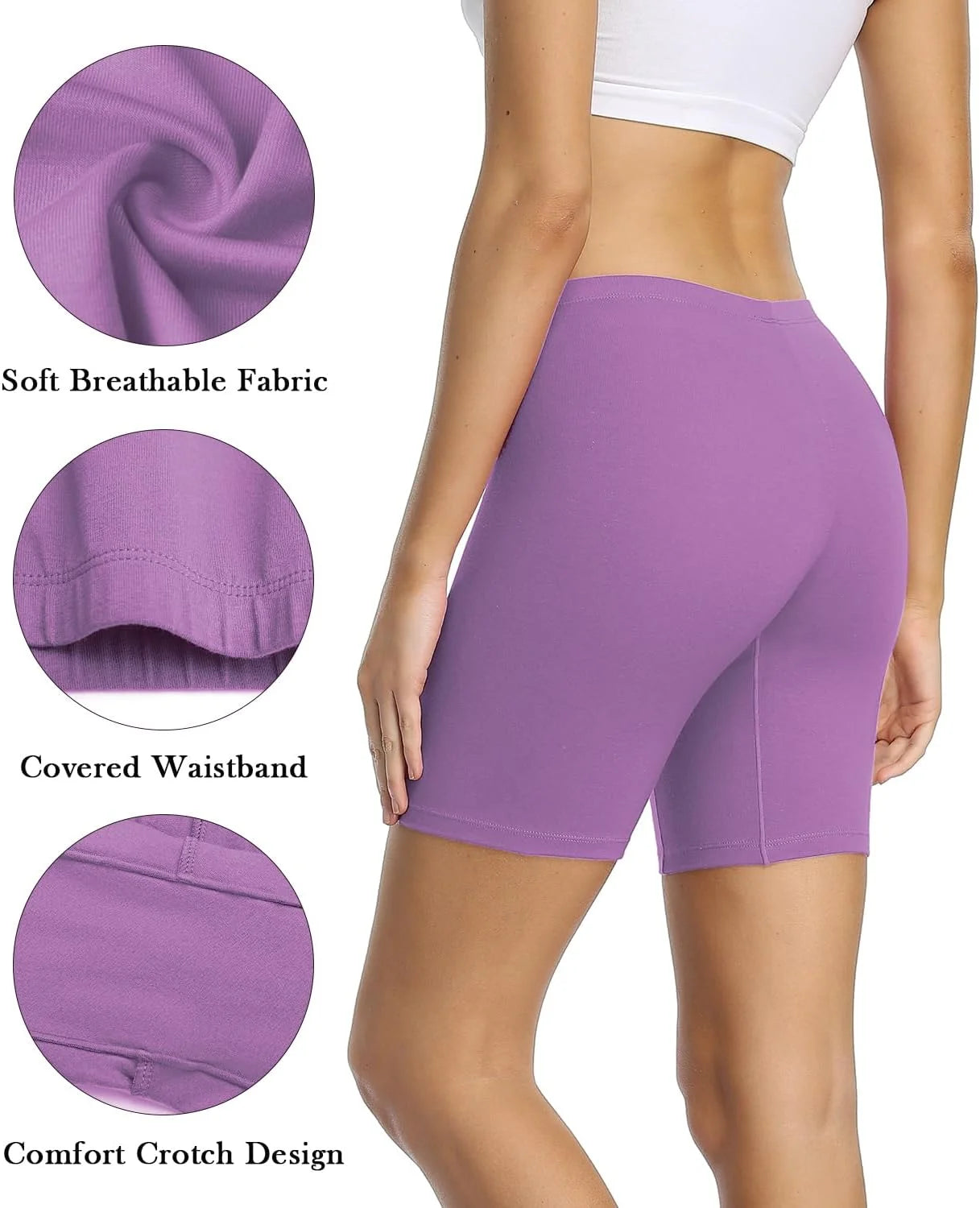 wirarpa Women's Cotton Boy Shorts Underwear Anti Chafing Soft Biker Short Plus Boy Shorts Panties 4 Pack